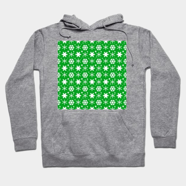 Snowflakes Green Hoodie by BlakCircleGirl